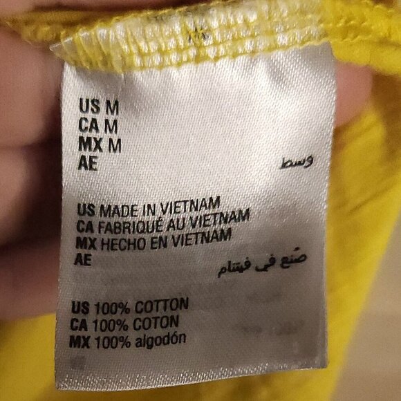 Style & Co. Yellow Swiss Dot Mixed Material Top Medium - Picture 7 of 8